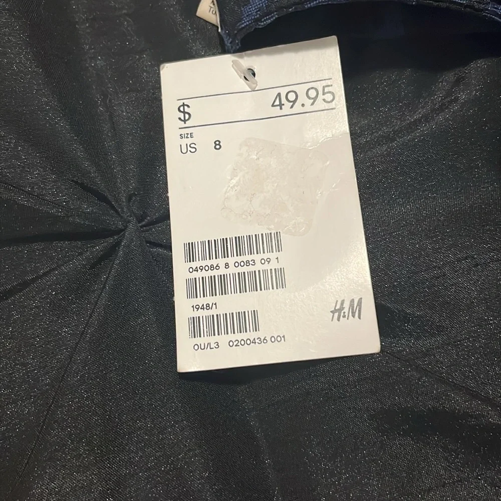 H&M Mid Rise Pants Animal Print Blue Black Zipper Closure size 8~NEW WITH TAG!~ - Picture 7 of 7